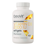 OstroVit D3-vitamin 2000 NE, 60 lágyzselatin kapszula, Vitamin D3, elülső csomagolás
