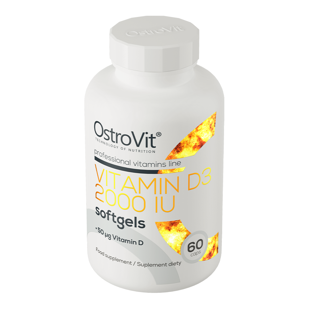 OstroVit D3-vitamin 2000 NE, 60 lágyzselatin kapszula, Vitamin D3, hátoldali címke és termékinformációk