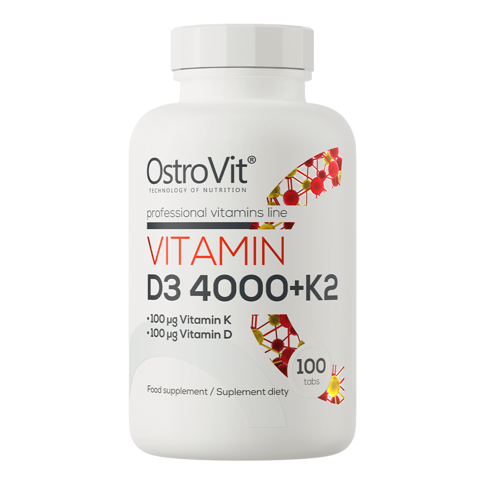 OstroVit D3-vitamin 4000 NE + K2-vitamin, 100 tabletta, Vitamin D3 + K2, elülső csomagolás