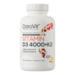OstroVit D3-vitamin 4000 NE + K2-vitamin, 100 tabletta, Vitamin D3 + K2, elülső csomagolás