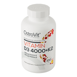 OstroVit D3-vitamin 4000 NE + K2-vitamin, 100 tabletta, Vitamin D3 + K2, hátoldali címke és termékinformációk