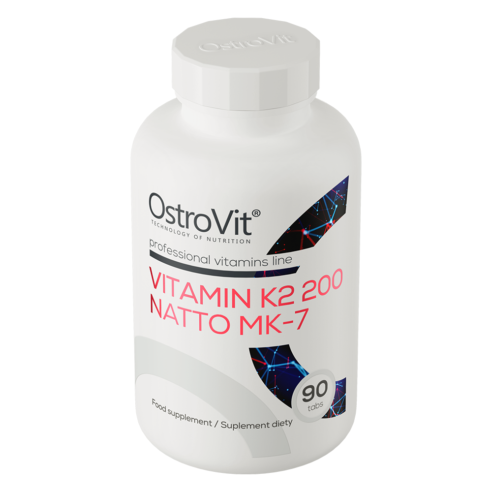 OstroVit K2-vitamin MK-7 Natto 200 µg, 90 tabletta, Vitamin K2 MK-7, elülső csomagolás