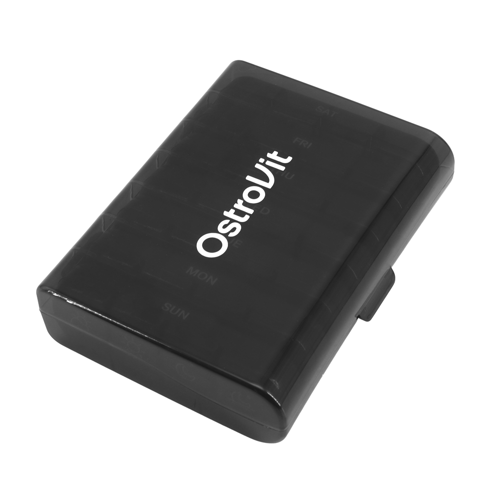 OstroVit Weekly Pill Box heti tablettatartó, fekete (2. kép)