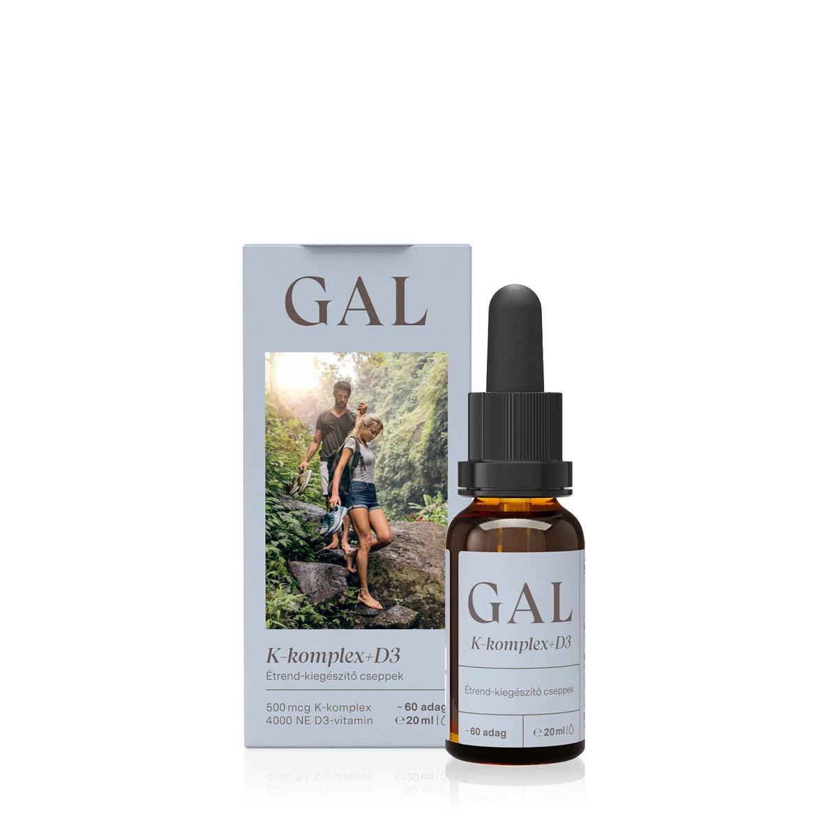 GAL K-komplex + D3-vitamin Forte csepp, 20 ml, hátoldali címke és termékinformációk