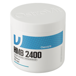 OstroVit HMB 2400 mg + B6, 120 kapszula, Beta-Hydroxy-Beta-Methylbutyrate, hátoldali címke és termékinformációk