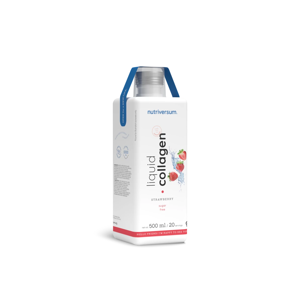 Nutriversum - Liquid Collagen Sugar Free kollagén ital - Eper – 500 ml — Nutrio.hu