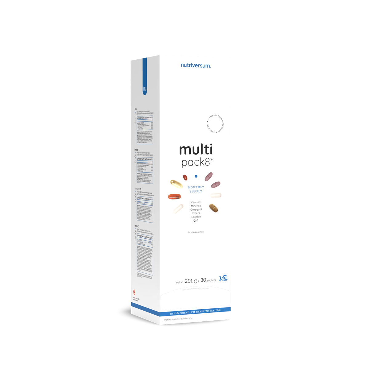 Nutriversum Multivitamin napi csomag, 30 adag, Multi Pack 8, elülső csomagolás