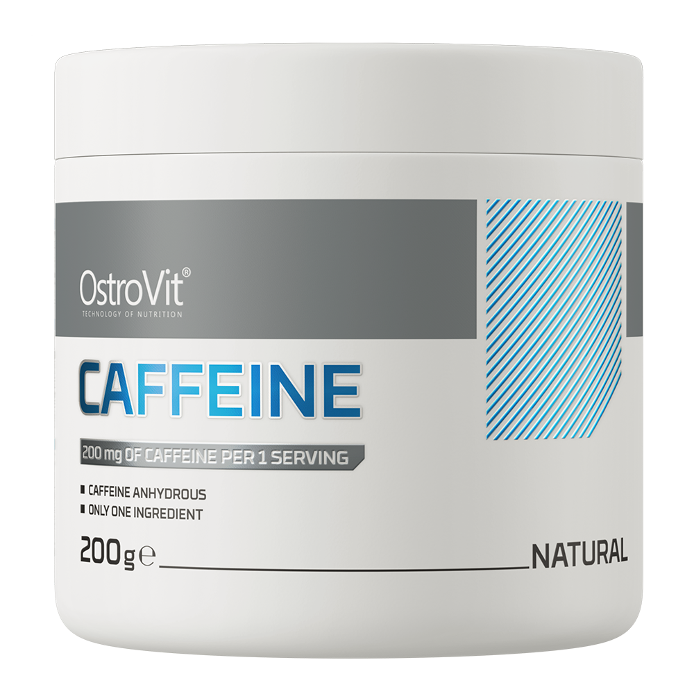 OstroVit Koffein por, 200 g, 100% Caffeine, elülső csomagolás