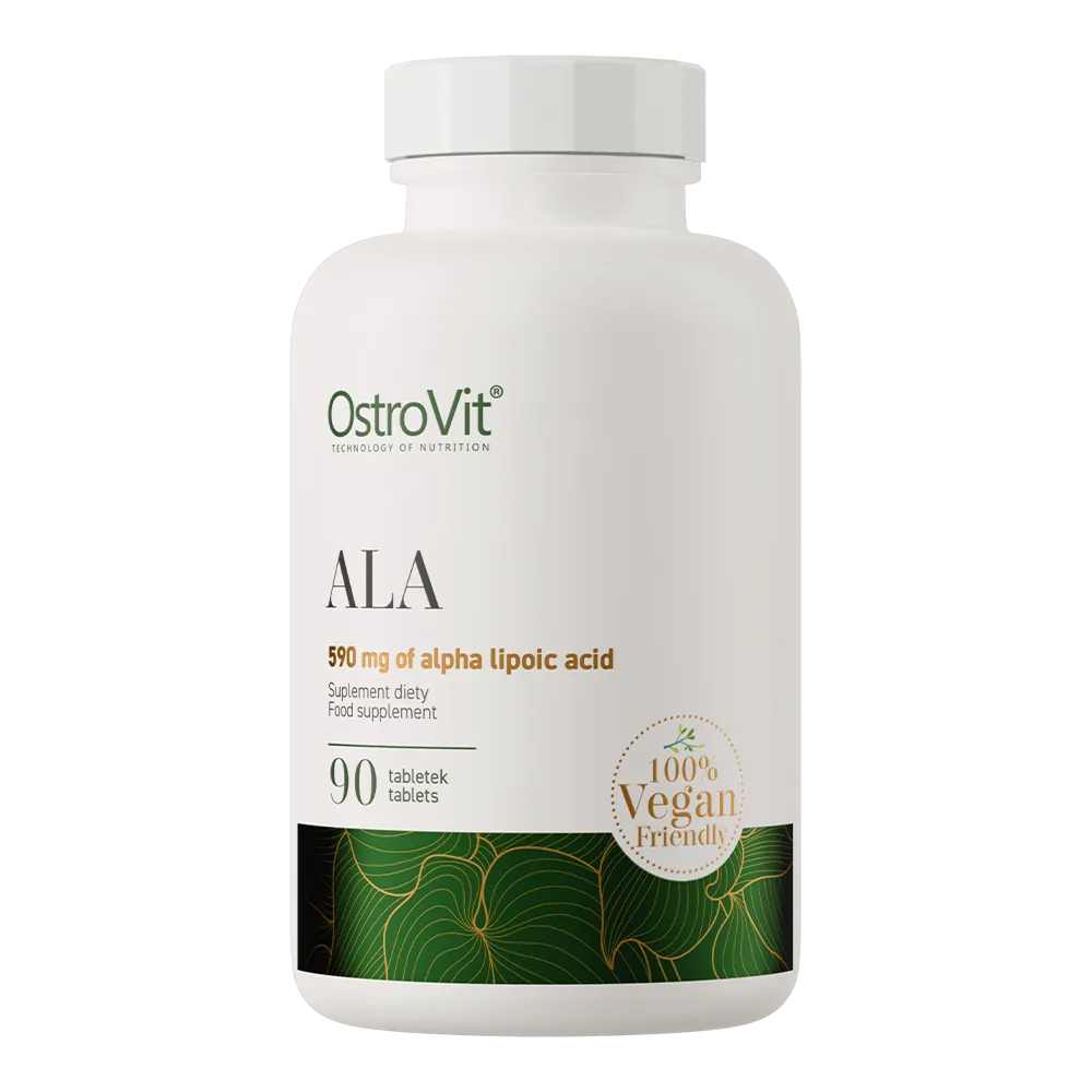 OstroVit Alfa-liponsav 590 mg vegán, 90 tabletta, ALA, elülső csomagolás
