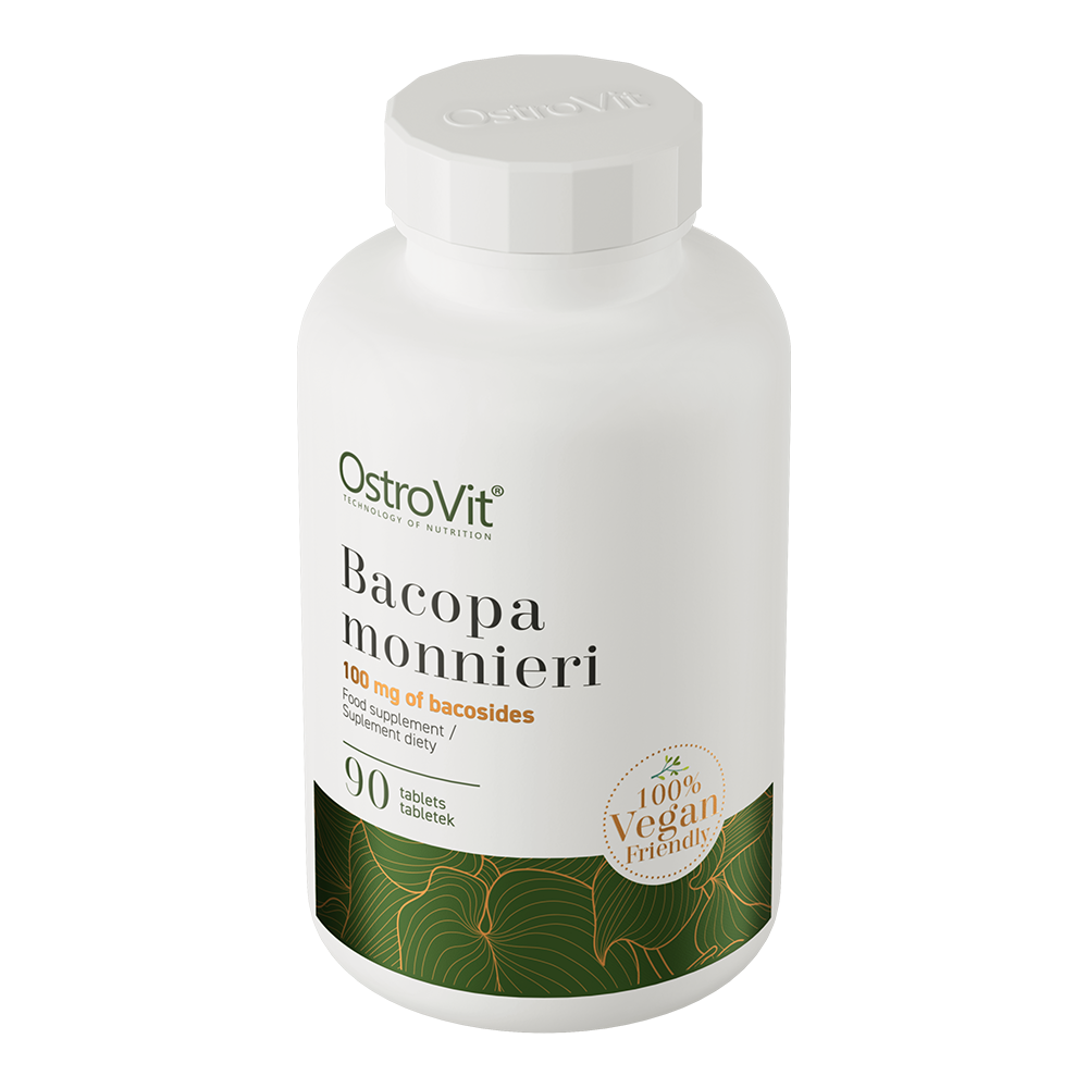OstroVit Bacopa Monnieri brahmi 200 mg, 90 tabletta, csomagolás másik nézetből