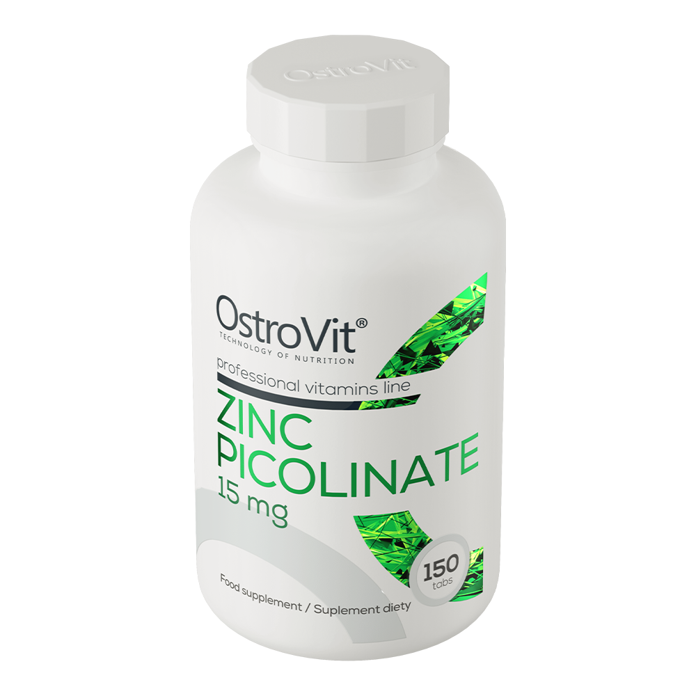 OstroVit Cink-pikolinát 15 mg, 150 tabletta, Zinc Picolinate, hátoldali címke és termékinformációk