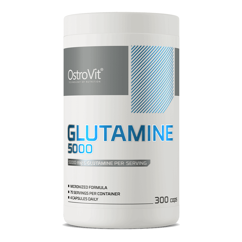 OstroVit L-glutamin 5000 mg, 300 kapszula, L-Glutamine, elülső csomagolás