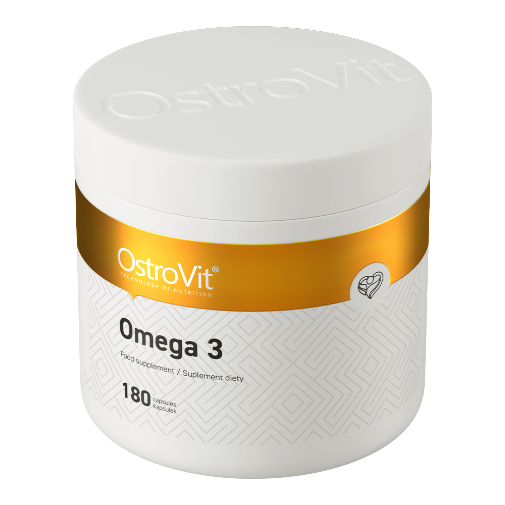 OstroVit Omega 3 halolaj, 180 kapszula, csomagolás másik nézetből