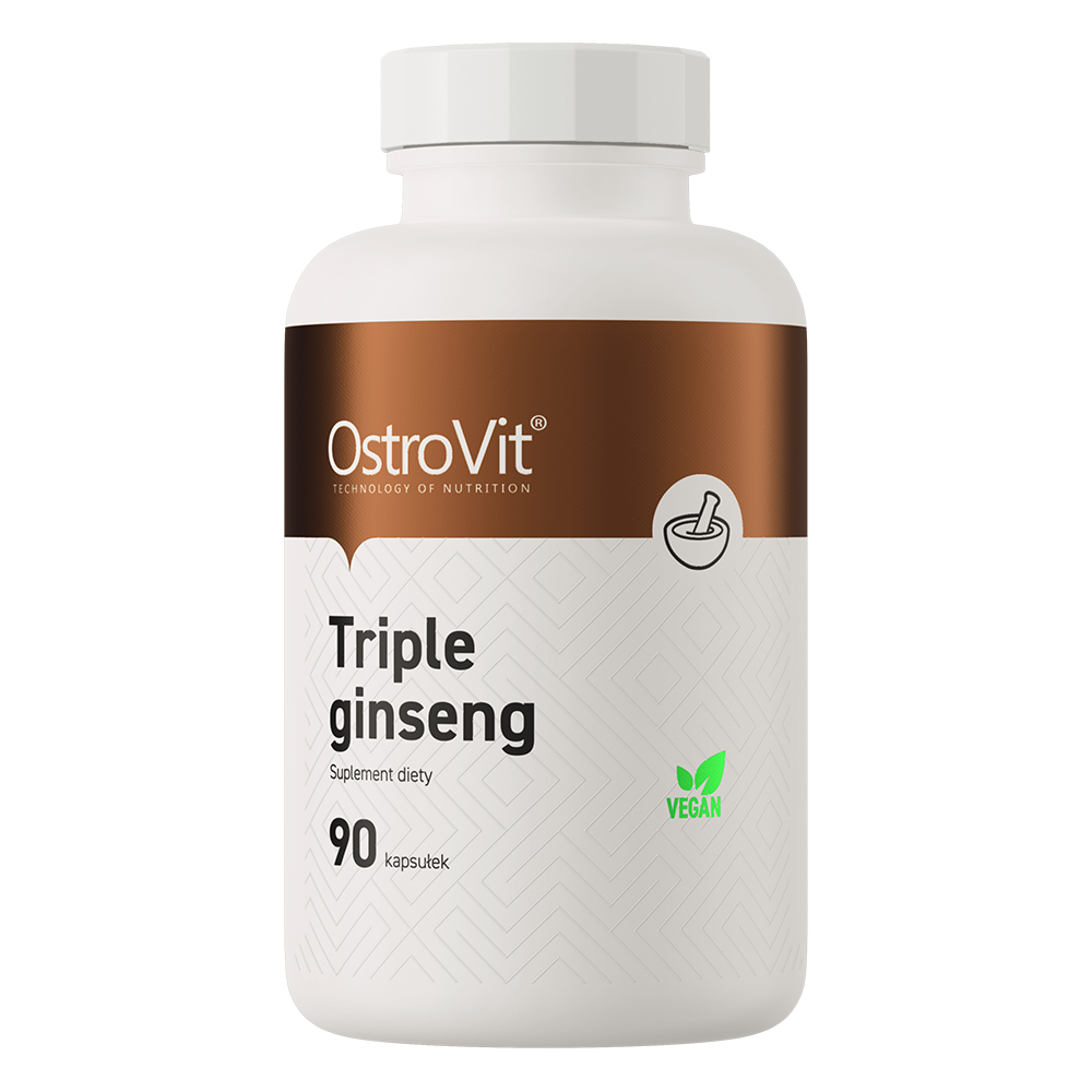 OstroVit Tripla ginzeng kivonat vegán, 90 kapszula, Triple Ginseng, elülső csomagolás