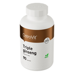 OstroVit Tripla ginzeng kivonat vegán, 90 kapszula, Triple Ginseng, hátoldali címke és termékinformációk