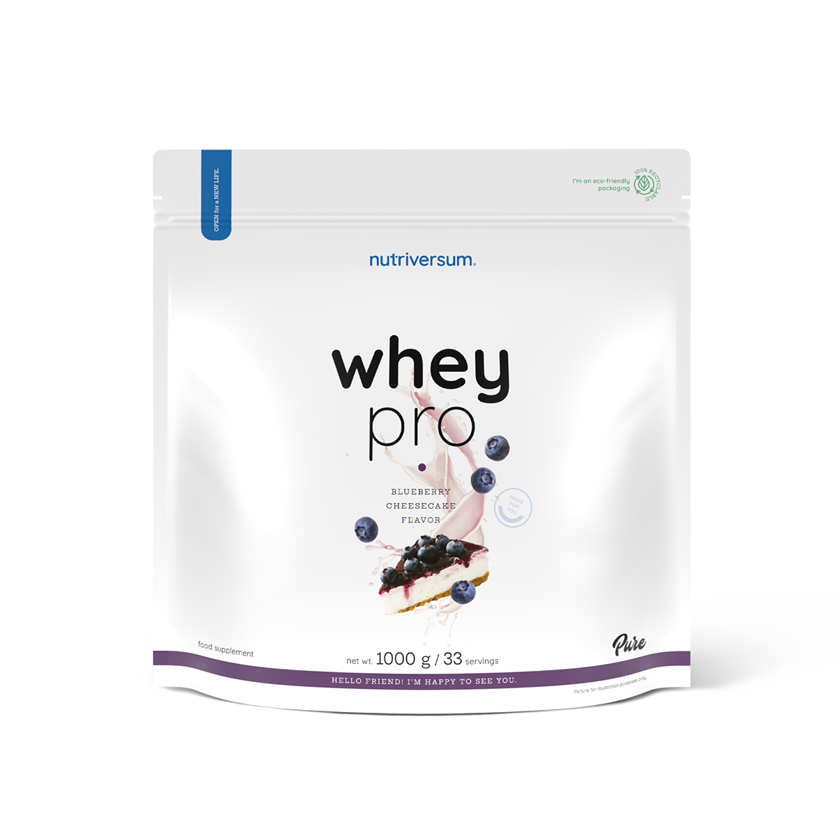 Nutriversum - Whey Pro tejsavófehérje-por, áfonyás sajttorta – 1000 g — Nutrio.hu