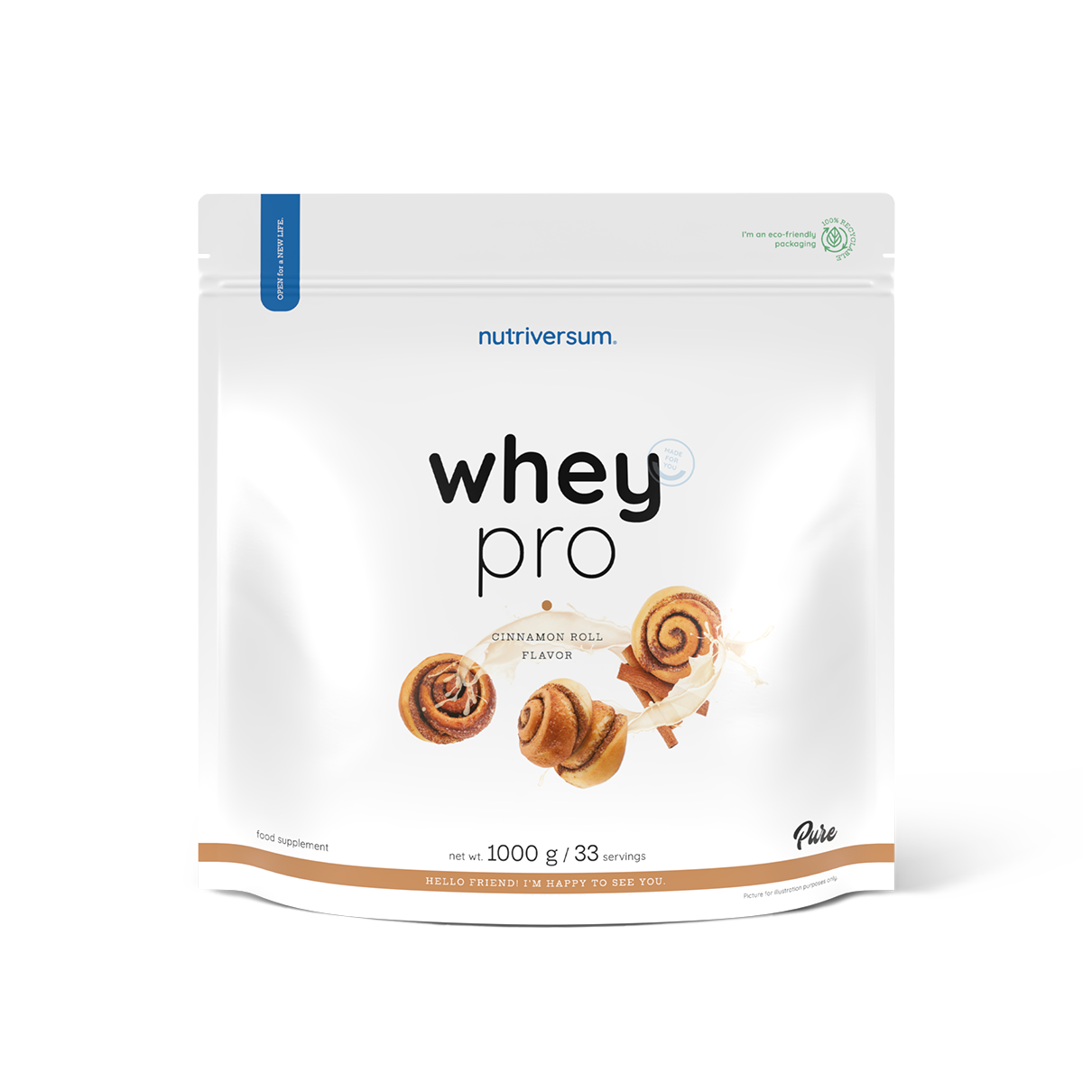 Nutriversum - Whey Pro tejsavófehérje-por, fahéjas csiga – 1000 g — Nutrio.hu